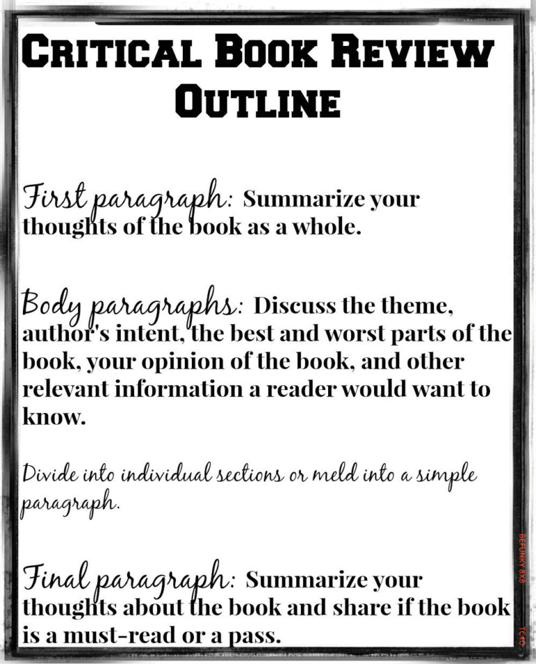 order the process for writing the critical book review